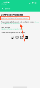 indicação do identificador do aplicativo