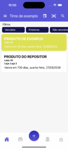 Tela inicial do gerente